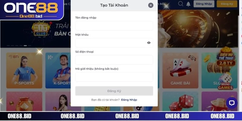 Hướng dẫn thao tác đăng ký ONE88 đơn giản trên 2 thiết bị